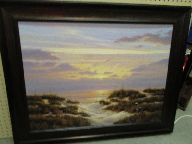 lot 53 image: framed ocean scene 31 tall x 39...