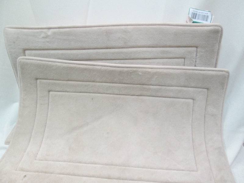 Lot of 2 tan memory foam bath mats ...