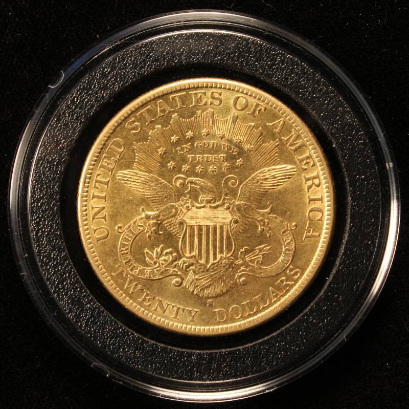 1899-S $20 US GOLD LIBERTY DOUBLE EAGLE AU IN AIRTITE HOLDER