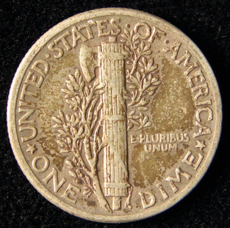 1943 MERCURY SILVER DIME XF