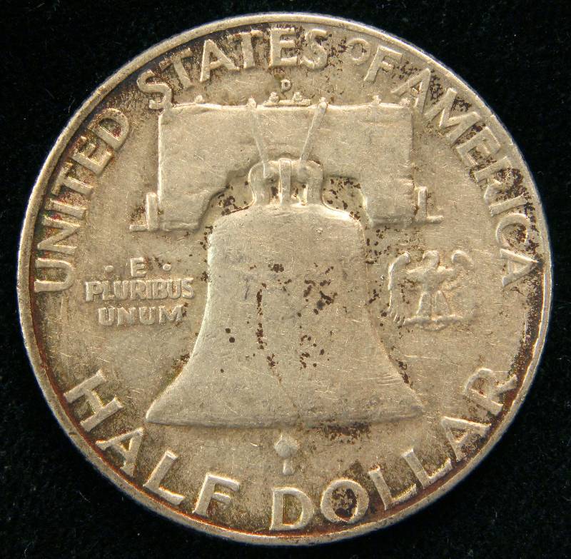 1952-D FRANKLIN SILVER HALF DOLLAR XF