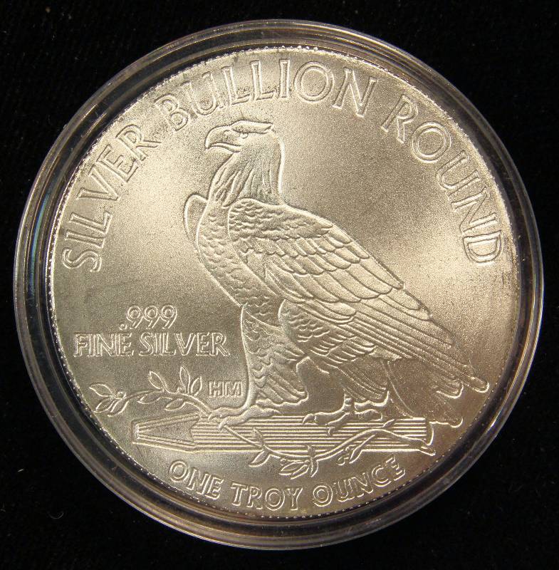 1 TROY OZ. .999 FINE SILVER INCUSE INDIAN DESIGN IN AIRTITE HOLDER