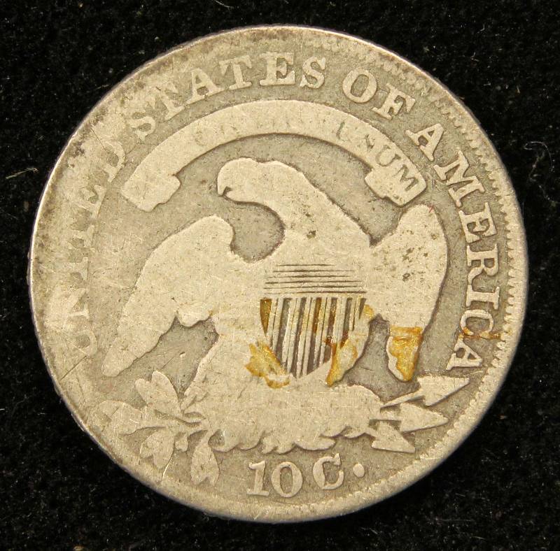1835 US BUST SILVER DIME VG