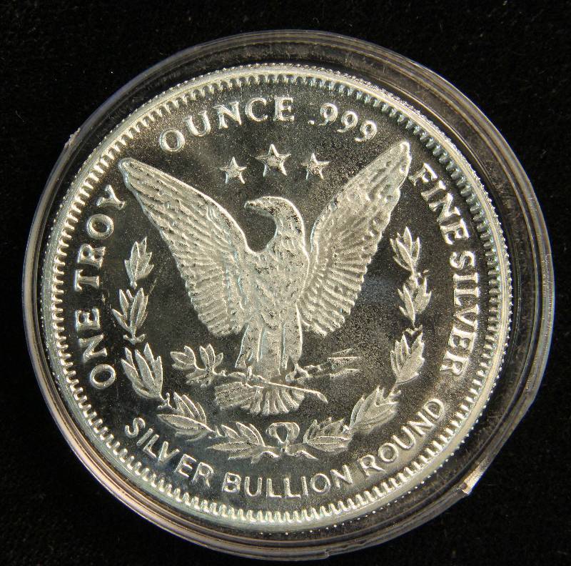 1 TROY Oz. .999 FINE SILVER ROUND MORGAN DOLLAR DESIGN IN AIRTITE