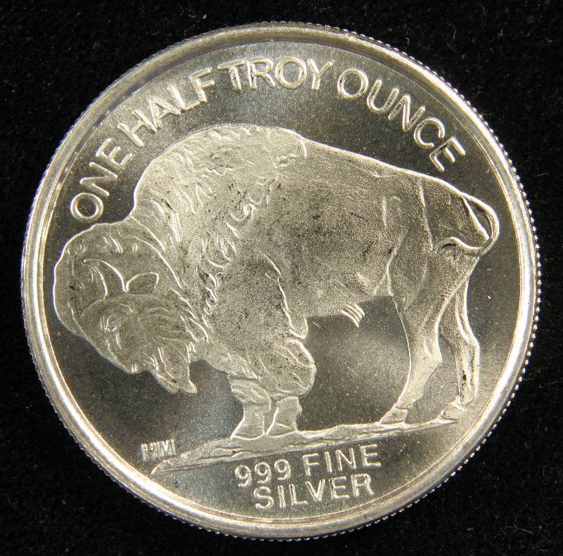 12 TROY OZ. .999 FINE SILVER INDIAN BUFFALO ROUND