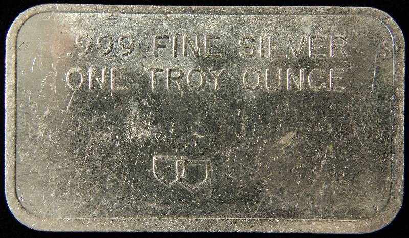 1 TROY OZ. .999 FINE SILVER BAR FROM SHIELDS MINT