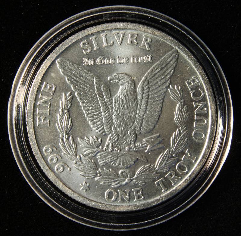 1 TROY Oz. .999 FINE SILVER ROUND MORGAN DOLLAR DESIGN IN AIRTITE