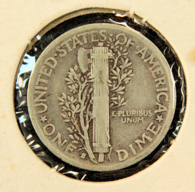 1939-S MERCURY SILVER DIME FINE