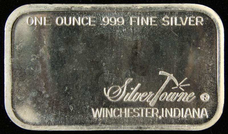 1 TROY Oz. .999 FINE SILVER BAR SILVERTOWNE STAGECOACH