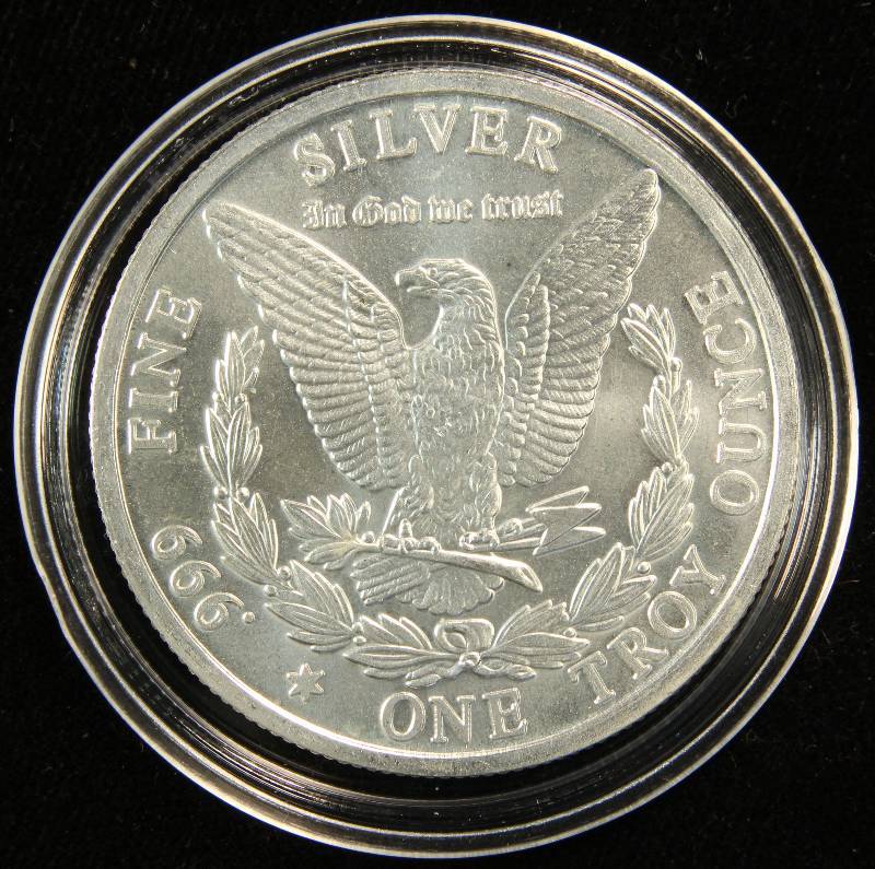 1 TROY Oz. .999 FINE SILVER ROUND MORGAN DOLLAR DESIGN IN AIRTITE