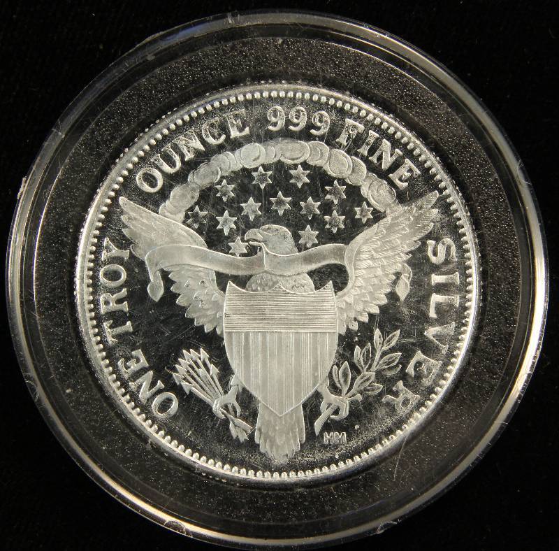 1 TROY OZ. .999 FINE SILVER KENNEDY HALF DOLLAR DESIGN IN AIRTITE HOLDER