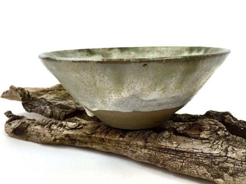 Art pottery Full drip glazed well-made signed, decorative wood not included