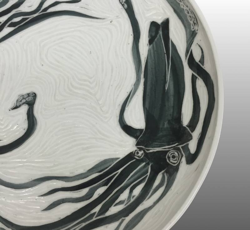 Squid Serving Dish by Northfield Artist Glynnis Lessing