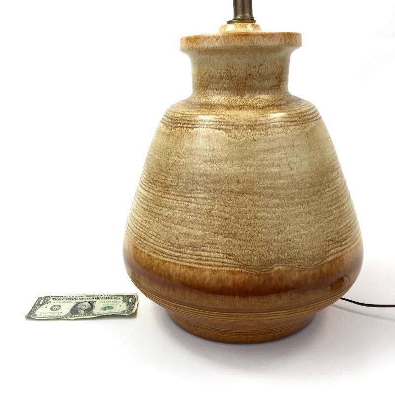 Large Art pottery lamp, circa 1970s