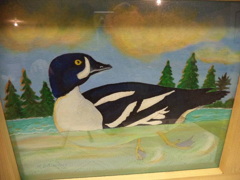 Handpainted Framed Duck Picture