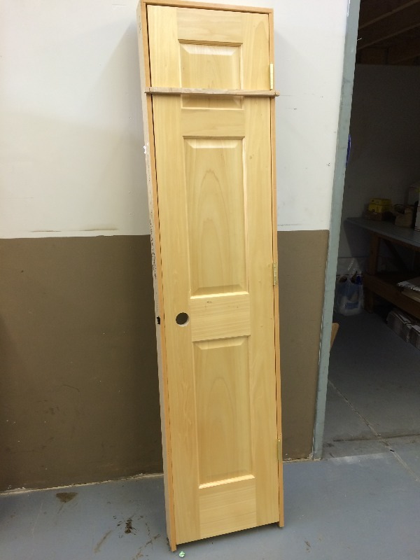 3 panel solid door & frame -  18 W x 80 T   very good condition