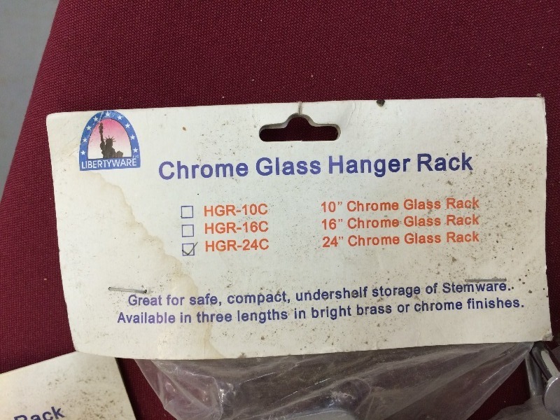 New Chrome Glass Hangers - lot of 7