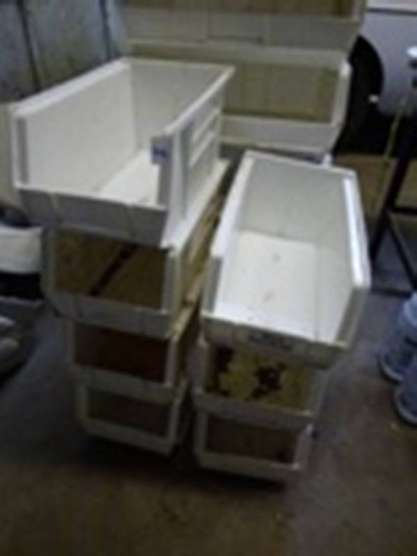 7 Plastic Hardware Bins 8 X 15 X 7