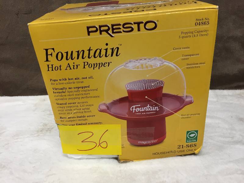 Presto Fountain Hot Air Popper