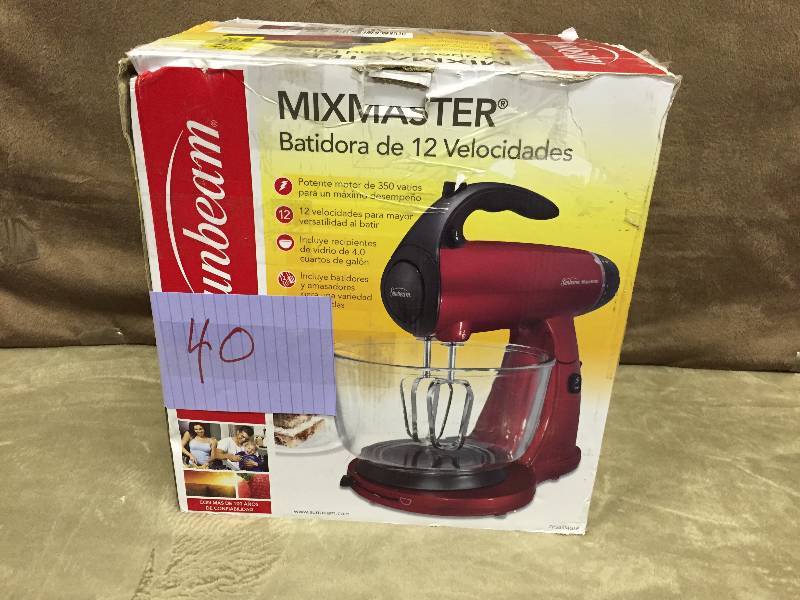 Sunbeam Mix Master 12 Speed Items as picture- tested works- missing 1 pair of attachments new