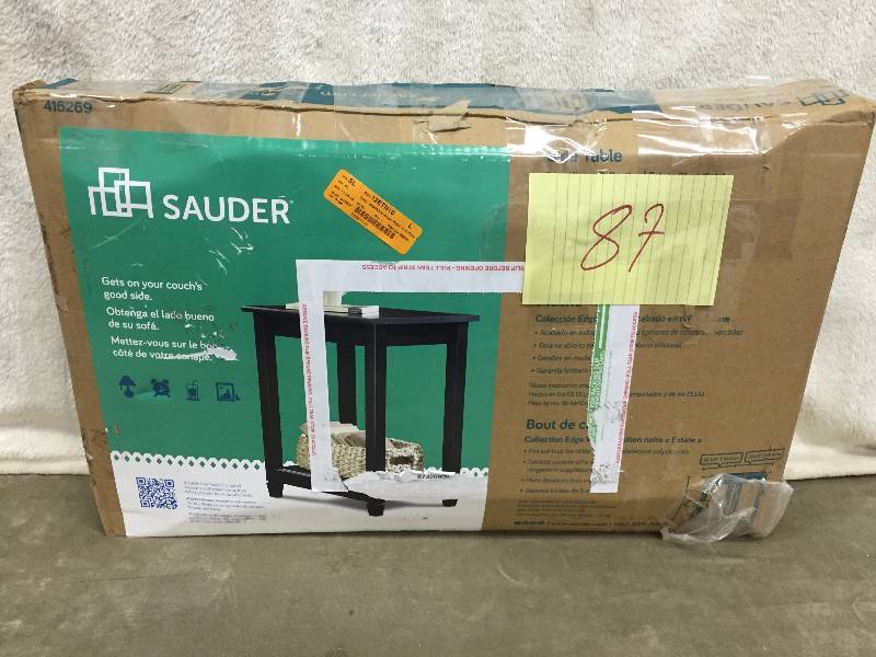 Sauder Edge Water Side Table, Estate Black