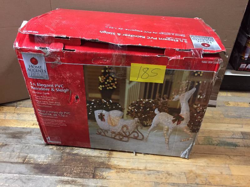 5 Ft Elegant PVC Reindeer & Sleight