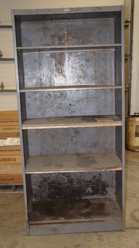 Gray Metal Shelving with 5 Shelves