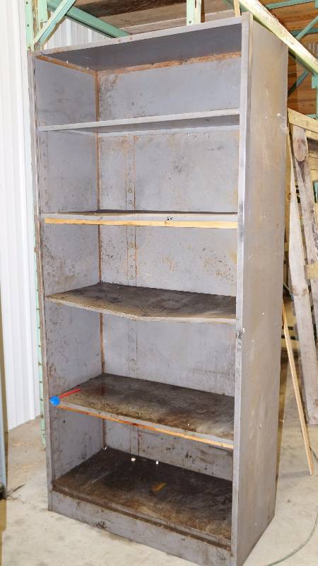 Gray Metal Shelving with 5 Shelves