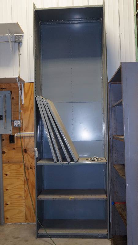 Gray Metal Shelving with 8 Shelves