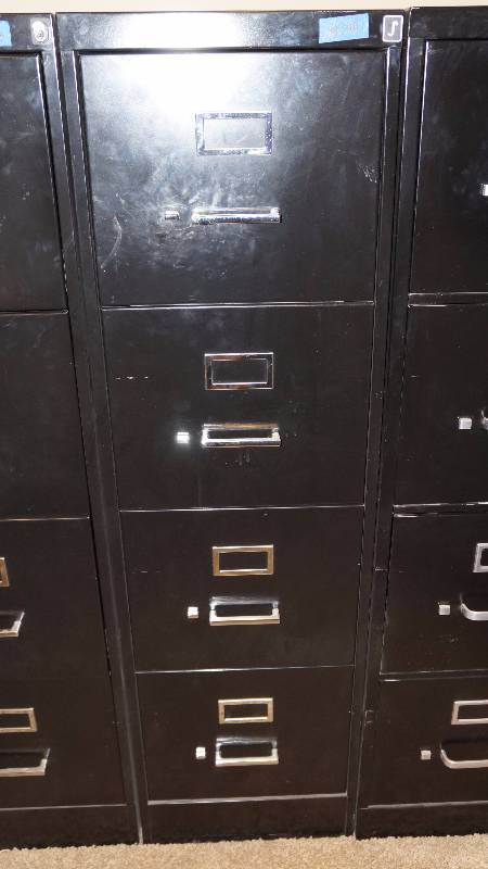 Black Metal 4-Drawer Filing Cabinet