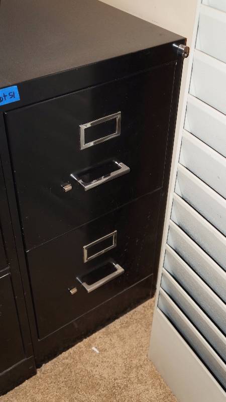 Black 2-Drawer Filing Cabinet - Lockable