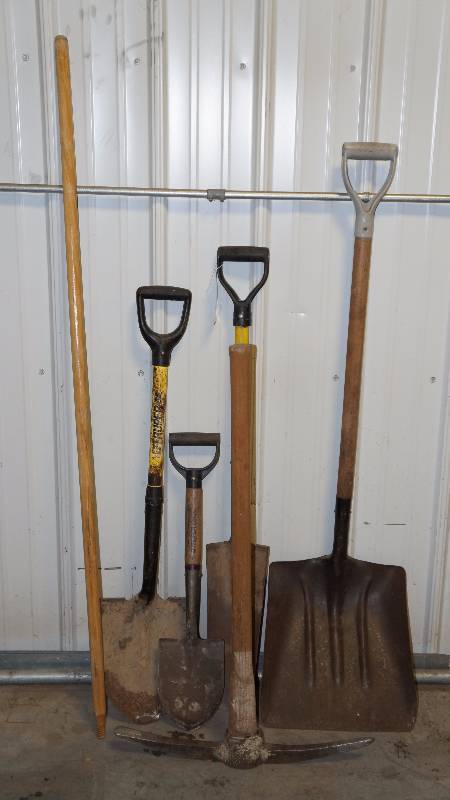 Lot of Shovels  Spades & Pick Ax