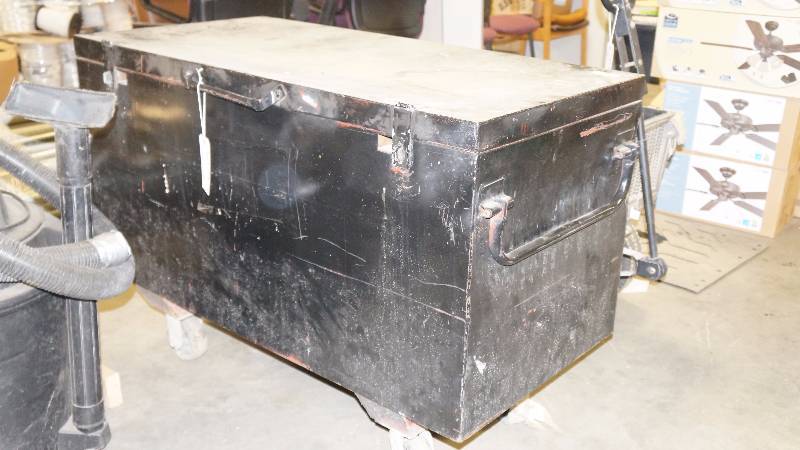 Black 2 Door Gang Box on Wheels with 2 Handles
