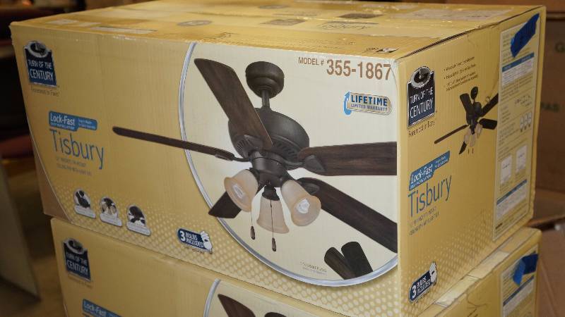 Sealed NIB Tisbury 52 Bronze Tri-Mount Ceiling Fan with Light Kit