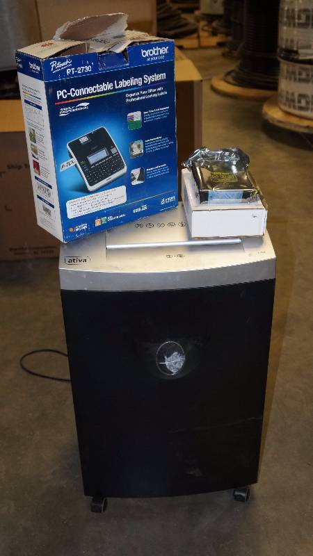 Ativa Shredder, Brother PC-Connectable Labeling System & NIP Western Digital Hard Drive