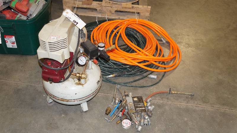 Tool Shop Air Compressor with 3 Hoses with Air Attachments