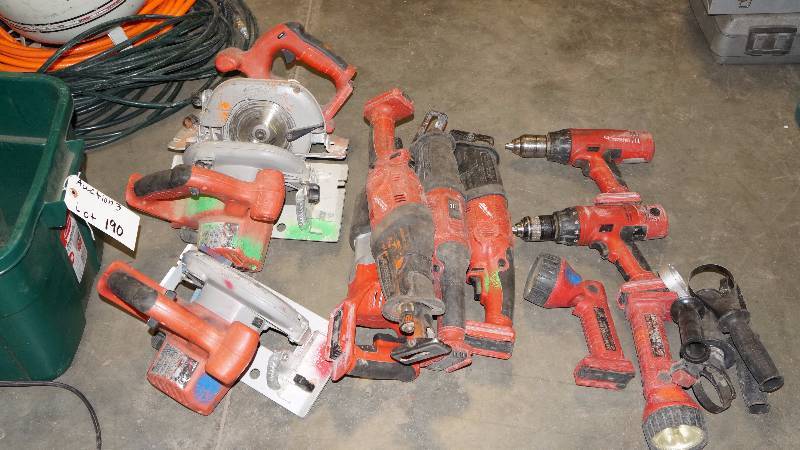 Tote of Various Milwaukee Power Tools