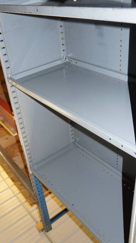 Gray Metal Shelving (qty 2) with 7 & 8 Shelves Respectively