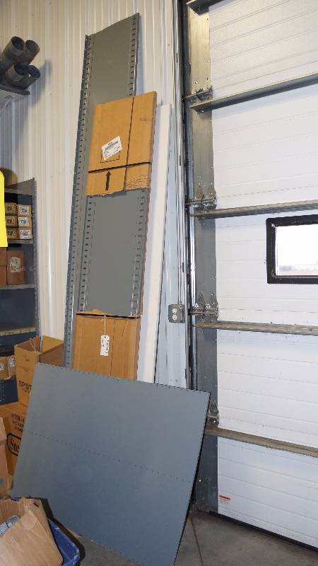 Gray Metal Shelving Sides, Backing & White Melamine Shelf
