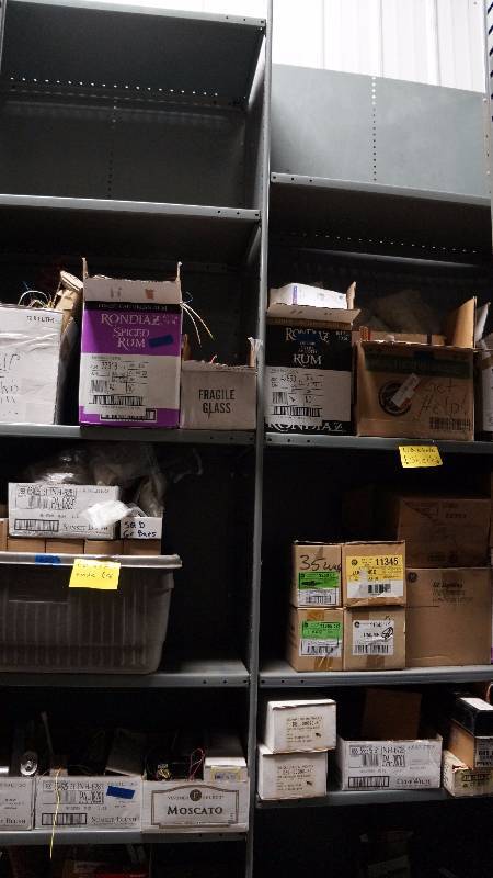 Gray Metal Shelving (qty 3) with 18 Shelves Total