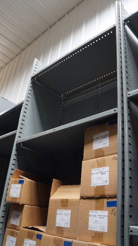 Gray Metal Shelving with 6 Shelves
