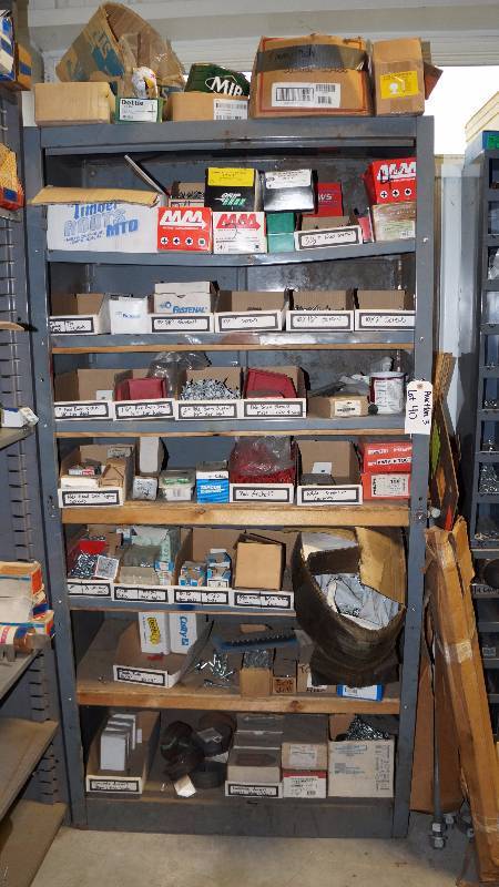 Gray Metal Shelving with 8 Shelves WITH CONTENTS