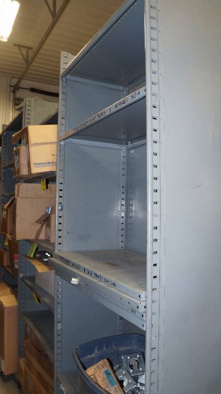 Gray Metal Shelving with 9 Shelves