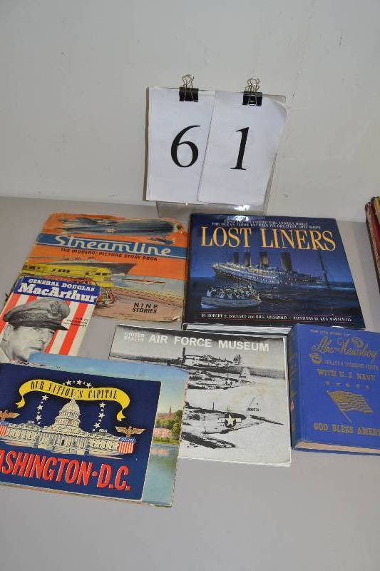 lot 61 image: Military & Liners books
