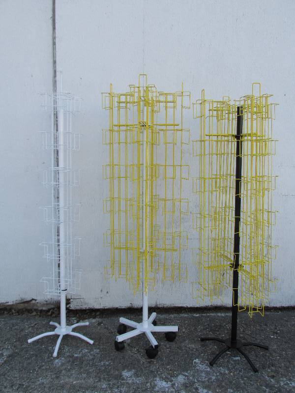 3 spinning card displays ...