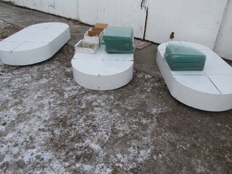 3 glass display cube shelves includ...