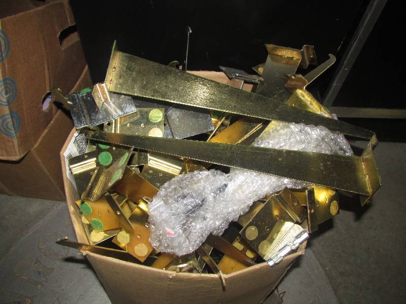 box of gold slat wall shelf holder ...