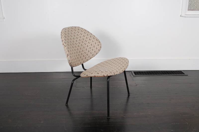Mid Century Side Chair with Beige U...