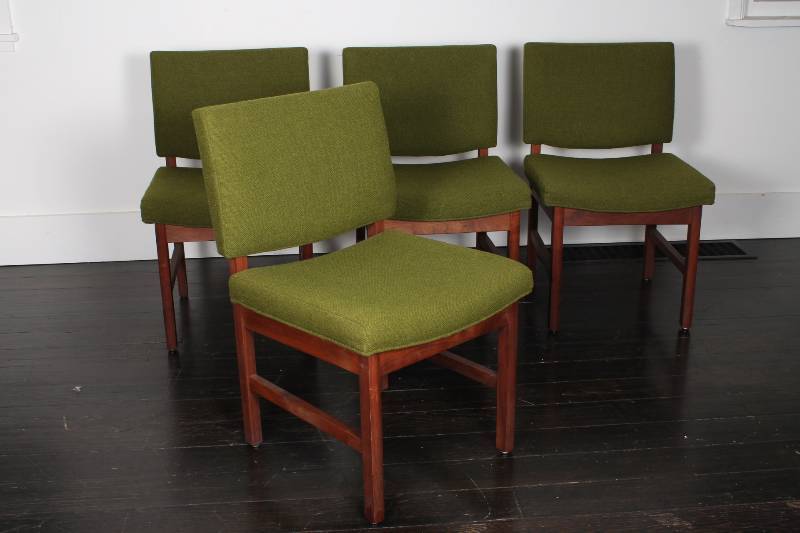 Set of (4) Four Rosewood and Green ...