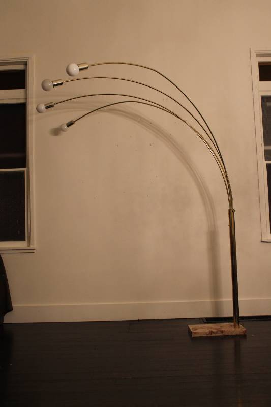 Gold and Marble Arch Lamp with Marb...